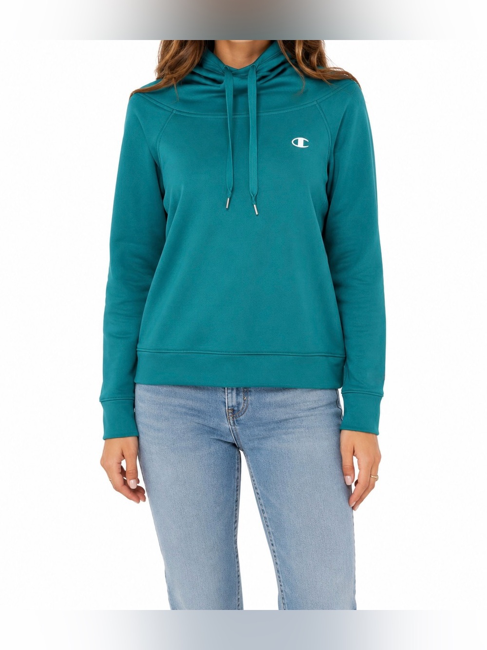 Champion Teal Cowl Neck Pullover Sweatshirt Size L